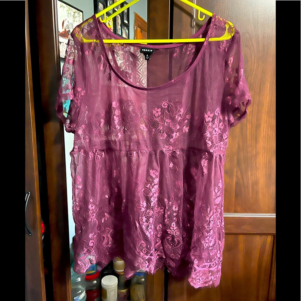 Torrid babydoll lace shirt